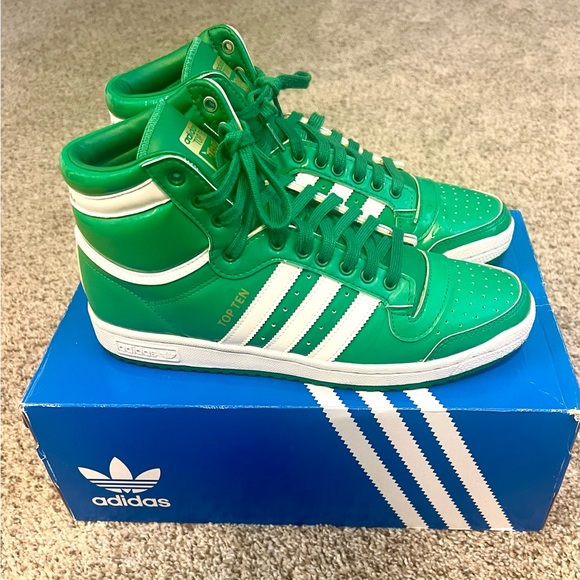 Adidas Top Ten Green and White Sneakers - Picture 3 of 5
